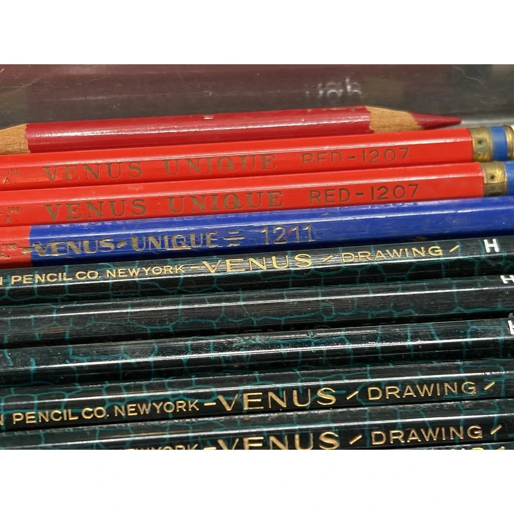 Lot Of 17 Vintage American Pencil Venus Unique Drawing H/2H/HB/Red/1207/1211